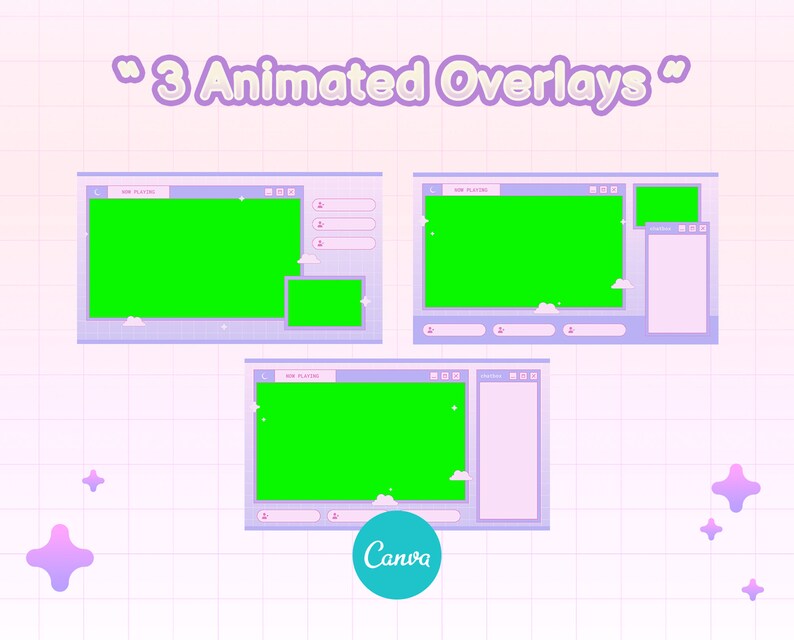 Canva Twitch Overlay Template Cute Aesthetic Window Overlay Etsy
