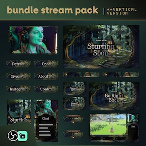 Animiertes Mystwood Lodge Stream Overlay: Fantasy Forest Cabin ästhetik für TikTok, Twitch und OBS/Streamlabs