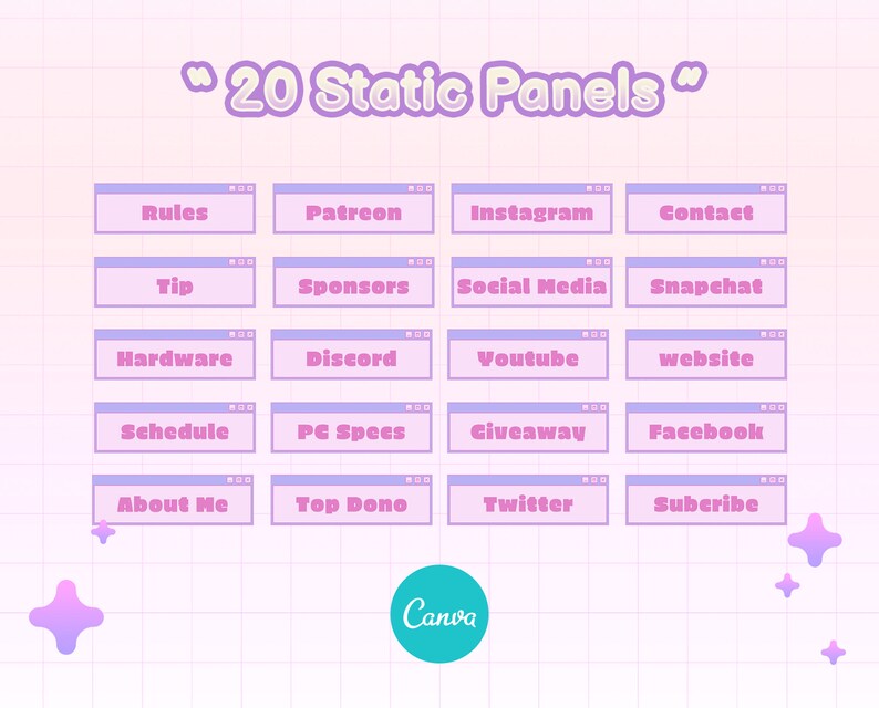 Canva Twitch Overlay Template Cute Aesthetic Window Overlay Etsy