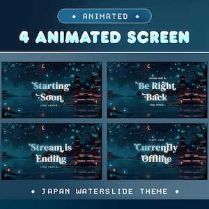 Japan Waterside Animated Stream Screen for Twitch, Kick and Youtube/Cute Pink Sakura/Background/Japan/Aesthetic/Streamlabs Graphics