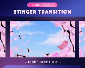 Stinger Transition Aesthetic Sakura Furin for Twitch, Kick, Youtube/Pink Transition/Cute/Japan/Stream Graphics/Cherry Blossom/Cozy/Vtuber