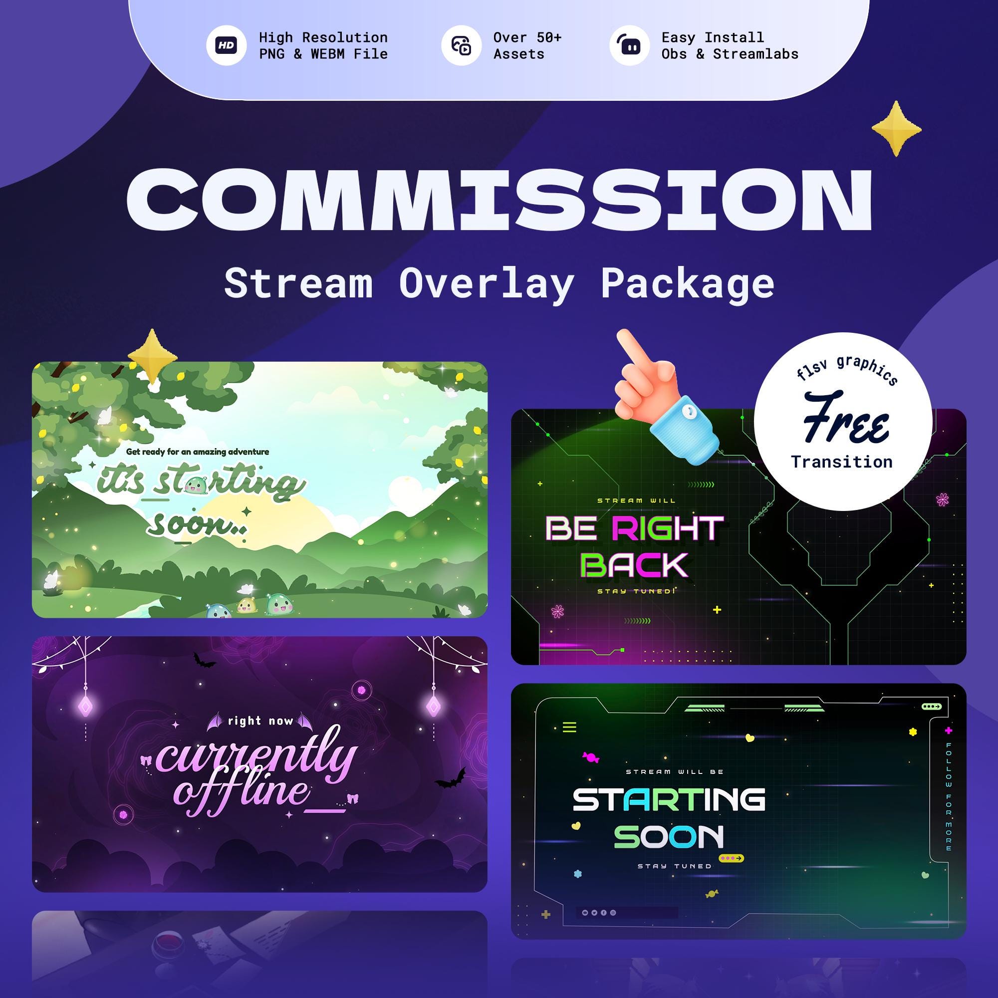 Custom Vtuber Overlay Package for Twitch | Personalized Stream Overlay | Soft Lights & Futuristic City Skyline | Vtuber Assets | Streaming