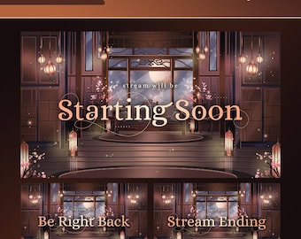 Starting Soon BRB Ending Screens | Tranquil Moon Room | Japanese Twitch YouTube Kick OBS VTuber