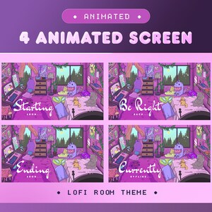 Animated Screen Lofi Gaming Room for Twitch, Kick, Youtube | Daylight Vibes | Purple Colour and Pink Stream Design