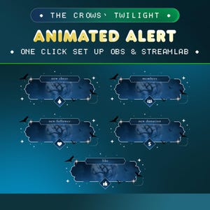 The Crows Twilight Animated Stream Alert for Twitch, Kick and Youtube/Stream Overlay Mystic/Forest/Dark Vibes/Halloween Theme/Scary Forest
