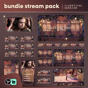Cosy Lofi Cafe geanimeerd stream-overlaypakket | Twitch TikTok OBS-scènes (digitale download)