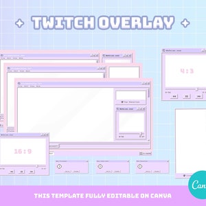 Canva Twitch Overlay Template Aesthetic Windows 95 Overlay | Etsy