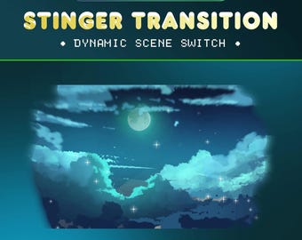 Stinger Transition | Moonlit Pier | Scene Switch Animation | Twitch Kick YouTube OBS VTuber Digital Graphics