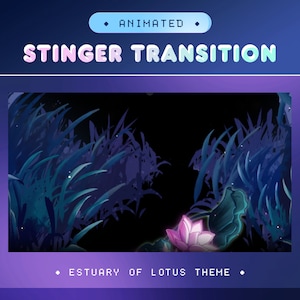 Cute Lotus Animated Stinger Transition for Twitch/Aesthetic Lotus Stinger Transition for OBS Studio/Green Grass Transition/Simple Transition