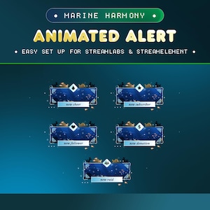 Marine Harmony Animated Stream Alert Package for Twitch/Underwater Scene Twitch Alerts/Peaceful Ocean Background/Notification Starting Soon