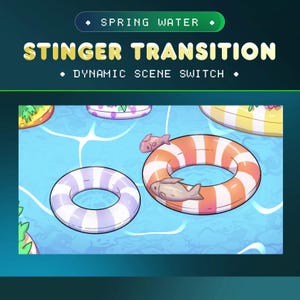 Spring Water Stinger Transition for Twitch/Transition for OBS Studio/Kawaii Twitch Transition/Cute Stinger/Smooth Transition for Streams