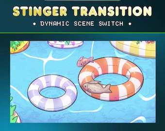 Floating Ring Stinger Transition | Spring Water Animated Scene Switch | Twitch YouTube Kick OBS VTuber
