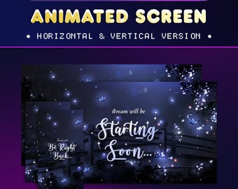Moonlit Sakura Bridge Animated Stream Screen for Twitch/Magical Atmosphere Background/Vertical Screen for TikTok/Butterfly Starting Soon