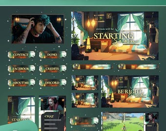Cozy Stream Overlay | Dreamlight Room | Gaming Twitch YouTube Kick VTuber OBS Animated Bundle Pack