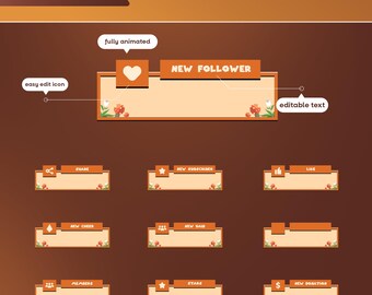 Pixel Notification Pack Super Skybound Follower Member Cheer Twitch Kick OBS Streamlabs Graphics Bundle