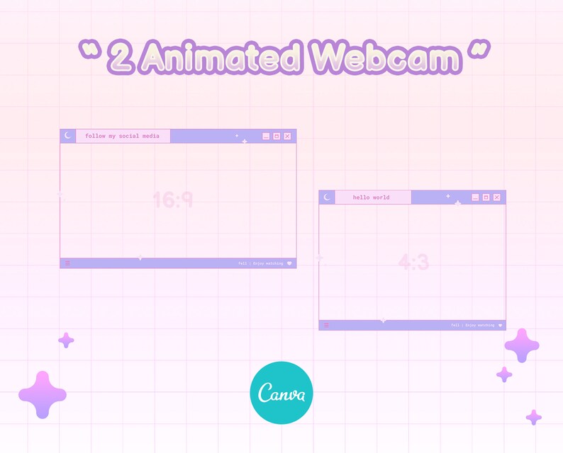 Canva Twitch Overlay Template Cute Aesthetic Window Overlay Etsy