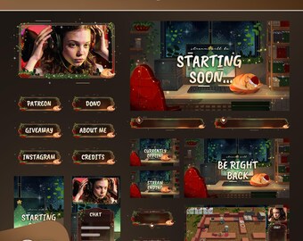Animated Cozy Christmas Farewell Stream Overlay: Warm Festive Green for Twitch and OBS/Streamlabs