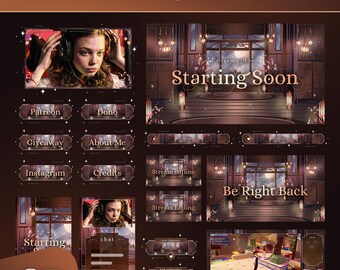 Japanese Stream Overlay | Tranquil Moon Room | Twitch YouTube TikTok VTuber OBS Streamlabs Graphics Bundle