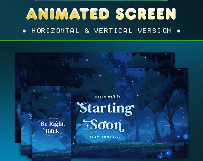 Silvery Serein Animated Stream Screen Package for Twitch/simple Elegant ...