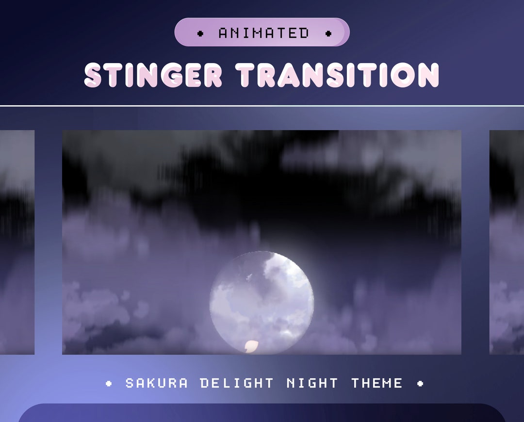 Kawaii Sakura Stinger Transition | Japanese Lofi Animated Stream Assets ...
