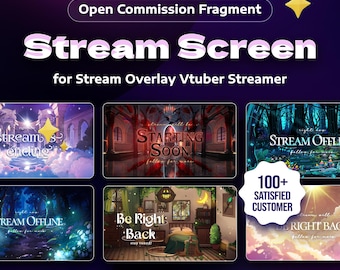 Commission Screen Starting Soon | Kawaii Stream Overlay | Personalized Backgrounds for a Modern Stream | Twitch Overlay | Dreamy Vibes