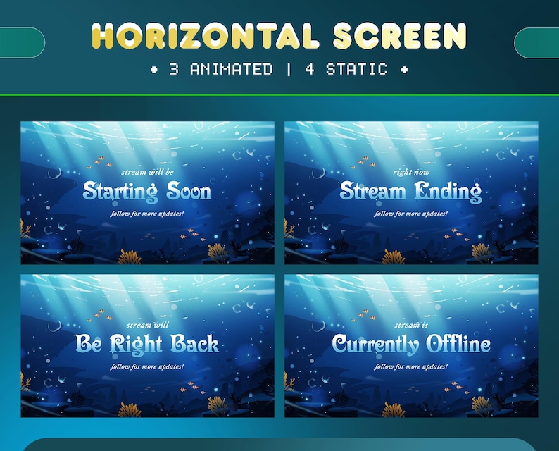 Stream Offline Screen Fish Animated Marine Harmony Stream Screens: Blue Ocean Underwater for ...