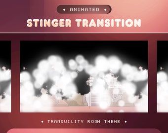 Stinger Transition Lofi workspace for Twitch, Kick and Youtube/twilight Vibes/Coffee and Clouds Accessories Overlay/Orange and Pink Color