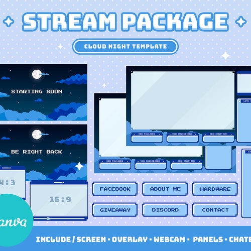 ANIMATED Stream Screens Browser Aesthetic Twitch Overlay - Etsy