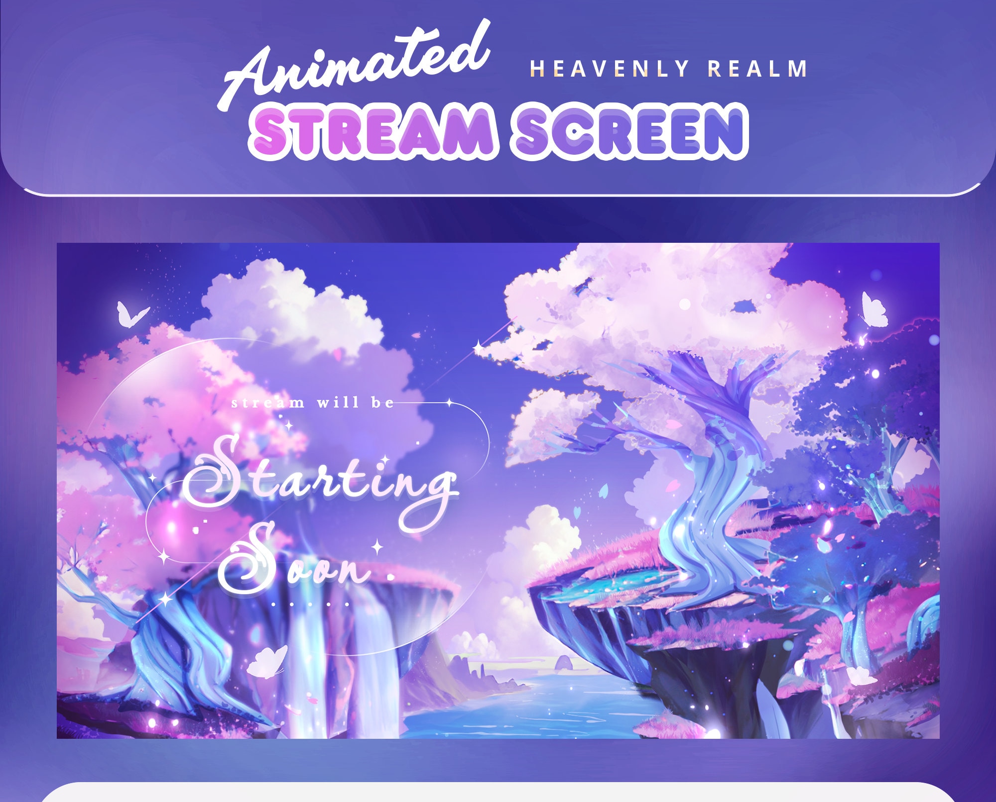 Animated Screen Vtuber Heavenly Realm for Twitch, Kick, Youtube ...