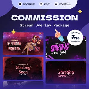 Pacote de sobreposição de transmissão personalizada | Sobreposição de Twitch | Alerta de pacote animado | Comissão floral sonhadora | Cores suaves | Recursos do Vtuber | Transmissão
