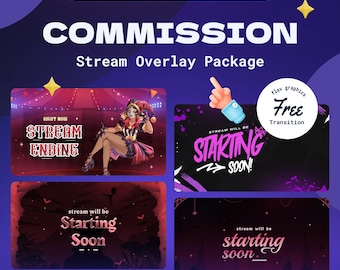 Custom Stream Overlay Package | Twitch Overlay | Animated Bundle Alert | Dreamy Floral Commission | Soft Colors | Vtuber Assets | Streaming