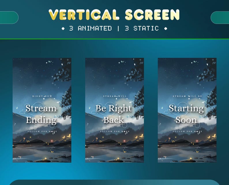 Moonveil Torii Animated Stream Screen Package for Twitch/vertical ...