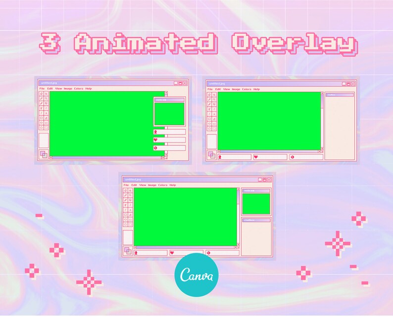 Animated Canva Twitch Overlay Template MS Paint Overlay Etsy