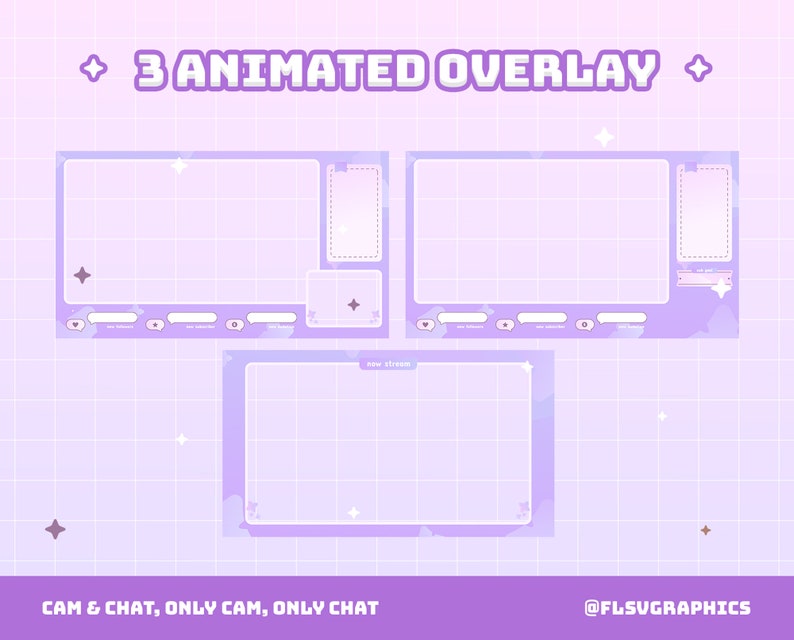 Canva Twitch Overlay Template Kawaii Floral Stream Package Etsy Australia