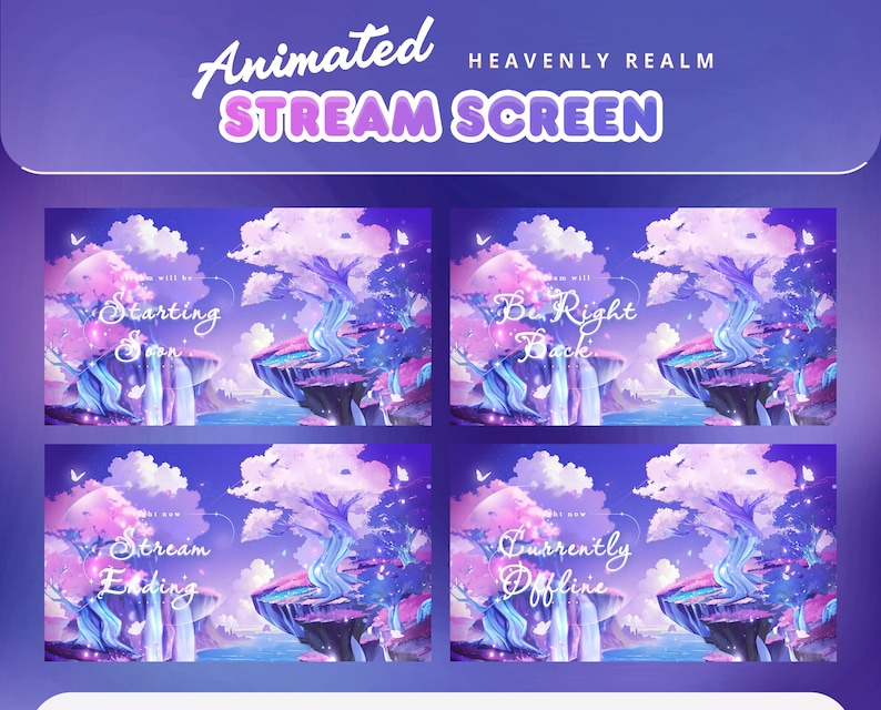 Animated Screen Vtuber Heavenly Realm for Twitch, Kick, Youtube ...