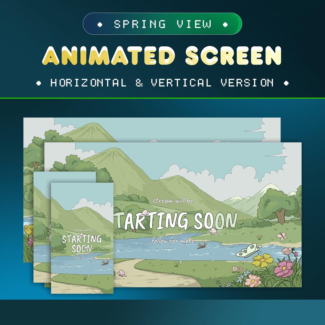 Animation Spring Spring View Animated Stream Screen for Twitch/vertical Tiktok Stream ...