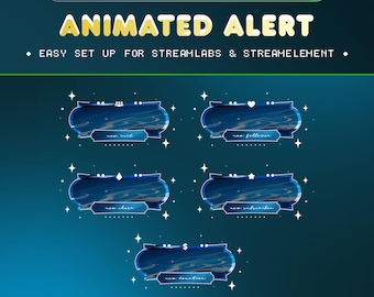 Starlit Shoreline Stream Alerts Follower Subscriber Donation Cheer Raid OBS Streamlabs Twitch Animated