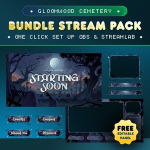 Gloomwood Cemetery Animated Stream Overlay for Twitch/Halloween Twitch Overlay Package Animated/Horror Forest Stream Overlay/Mystic Forest