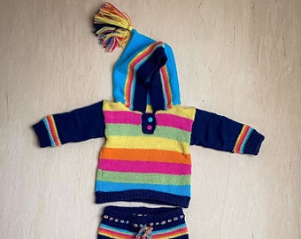 Kleiderset für Babys "Rainbowlove" aus 100% Babywolle