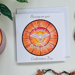 Confirmation Card | Sacrament card, confirmation notecard, congratulations confirmation card, come holy spirit card