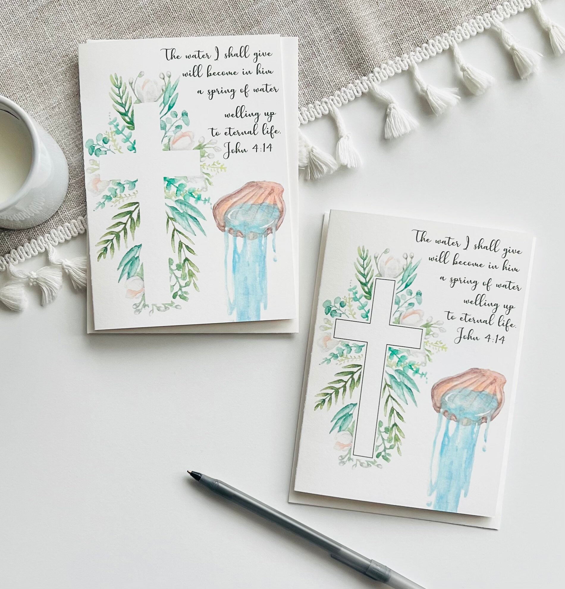 Blank Baptism Card | Christian Baptism Card, Catholic Baptism Card, Baptism Cross Card, Baptism ...