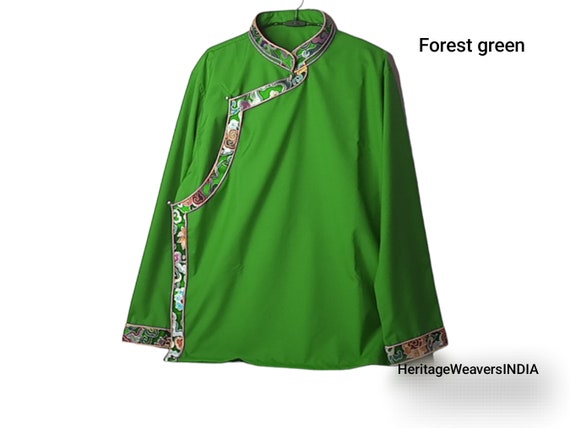 標本 Tibet Cheirotonusmacleayi 59mm Olive Color Tibetan Traditional Shirt,tibetan Shirt Man Side