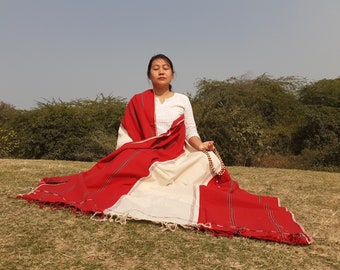 TANTRIK Large Traditional Handwoven Tibetan Buddhist Ngakpa Raw Eri Silk Meditation Shawl,Buddhist Silk Shawl,Ngakpa Tantric Meditation Wrap