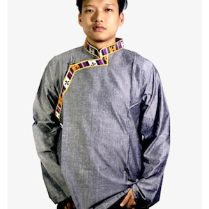 Tibetan Traditional Shirt,Tibetan Chuba,Tibetan Unisex Shirt,Buddhist Meditation Shirt,Buddhist Ethnic Shirt,Wonju, Tibetan clothing