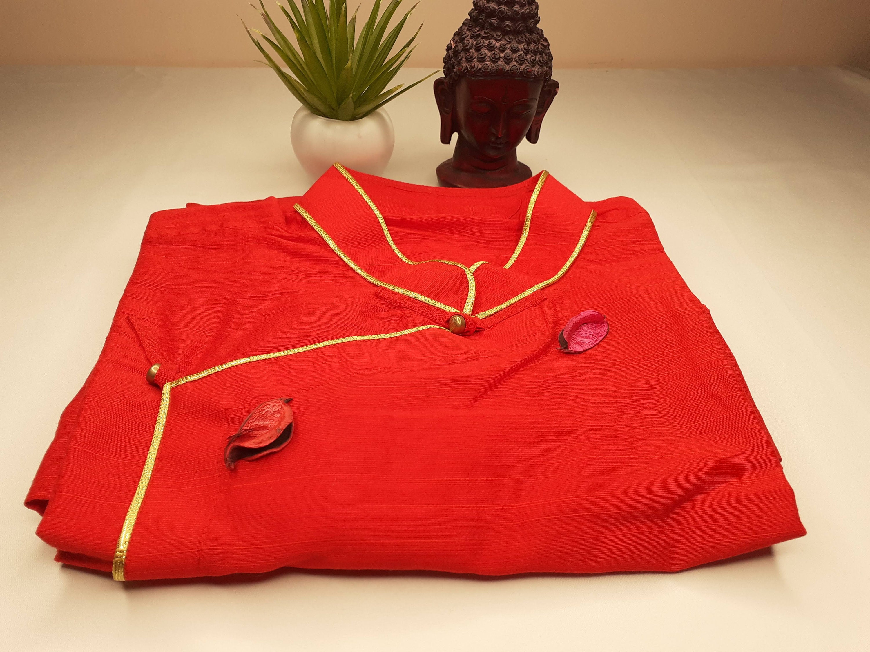 ★DXOH★Unisex Life Nagrang T-shirt Cha/Wh Melange★正規品 Wonju, Red Tibetan Traditional Shirt,tibetan Shirt Man Side