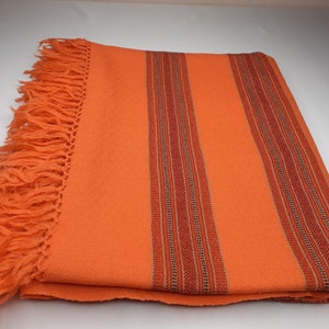 Handwoven Orange Pure Himalayan Sheep Wool Meditation Shawl,Himalayan Prayer Blanket,Kullu Shawl,Ethnic Indian Shawl,Wool Prayer Wrap Bild 6