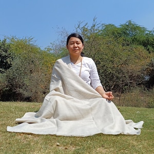 Handwoven Himalayan Yak Wool Blanket,Yak Meditation Shawl,Tibetan Yak Wool,Himalayan Yak Wrap,Yak Wool Wrap, UnisexYak Scarf,yak wool shawl