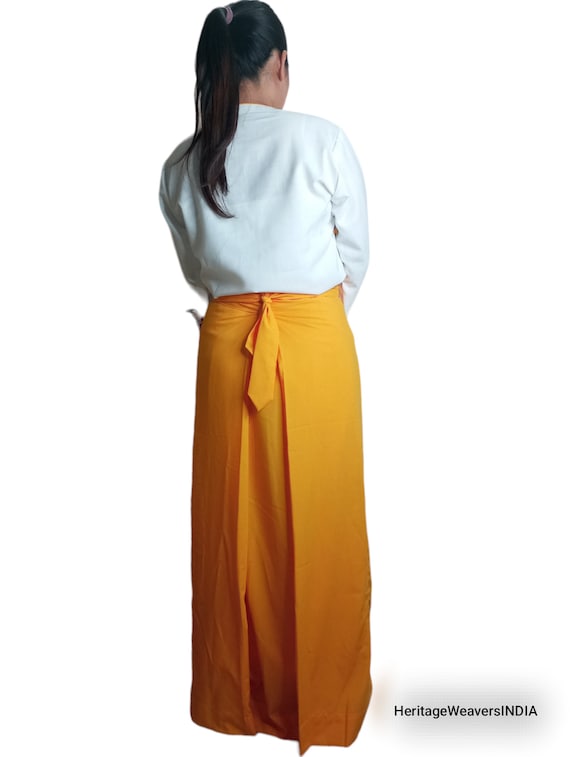 Saffron Yellow Half Chuba Wrap,tibetan Chuba, Half Honju