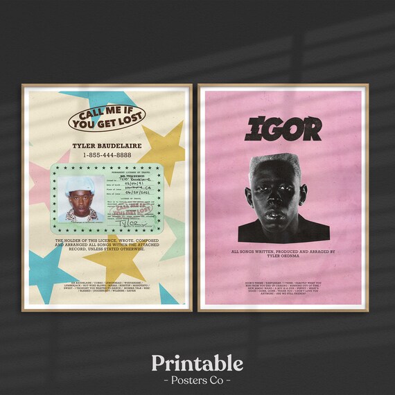 Tyler The Creator Poster Two Piece Set Call Me If You Get Etsy