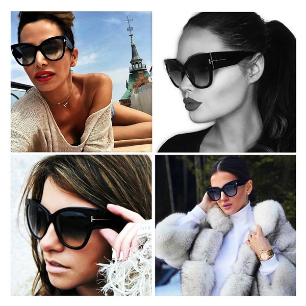 Designer Style Cat Eye Sunglasses - Oversized Cat Eye Women's Sunglasses - Hip Hop Gafas De Sol - Free Shipping within the US!